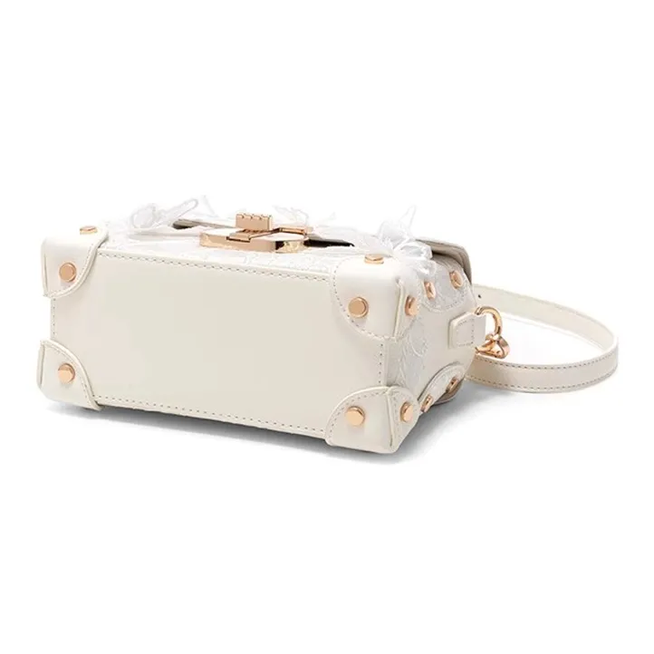 CLEVER& KETCH PU Box Bag Handbags Women's White/Pink-4