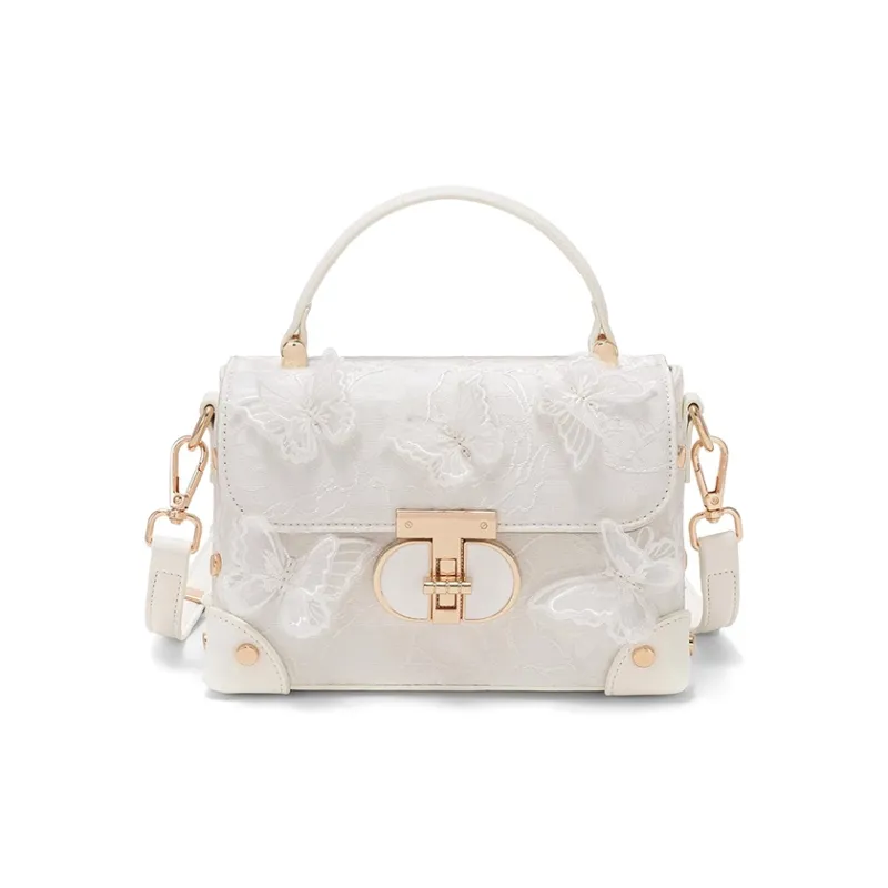 CLEVER& KETCH PU Box Bag Handbags Women's White/Pink-0