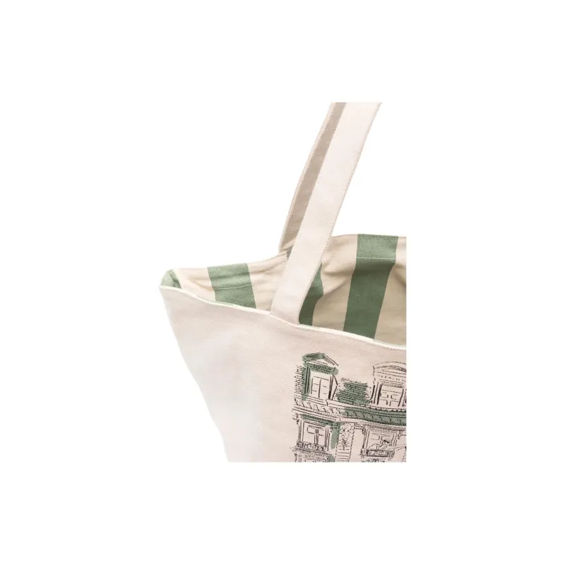 KARL LAGERFELD Recycled Cotton Tote Bag, Shopping Bag, Shoulder Bag, Handbag Women's Light Beige-3