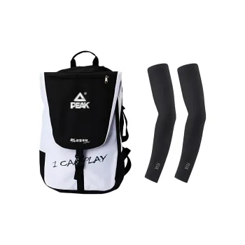 PEAK Nylon Fabric Laptop Bag Backpack Badminton Racket Bag Cooling Arm Sleeves Large Size Unisex Black White