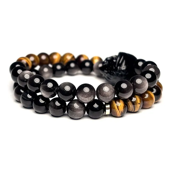MOUNTAINS AND MANS Obsidian Bracelets Men's-1