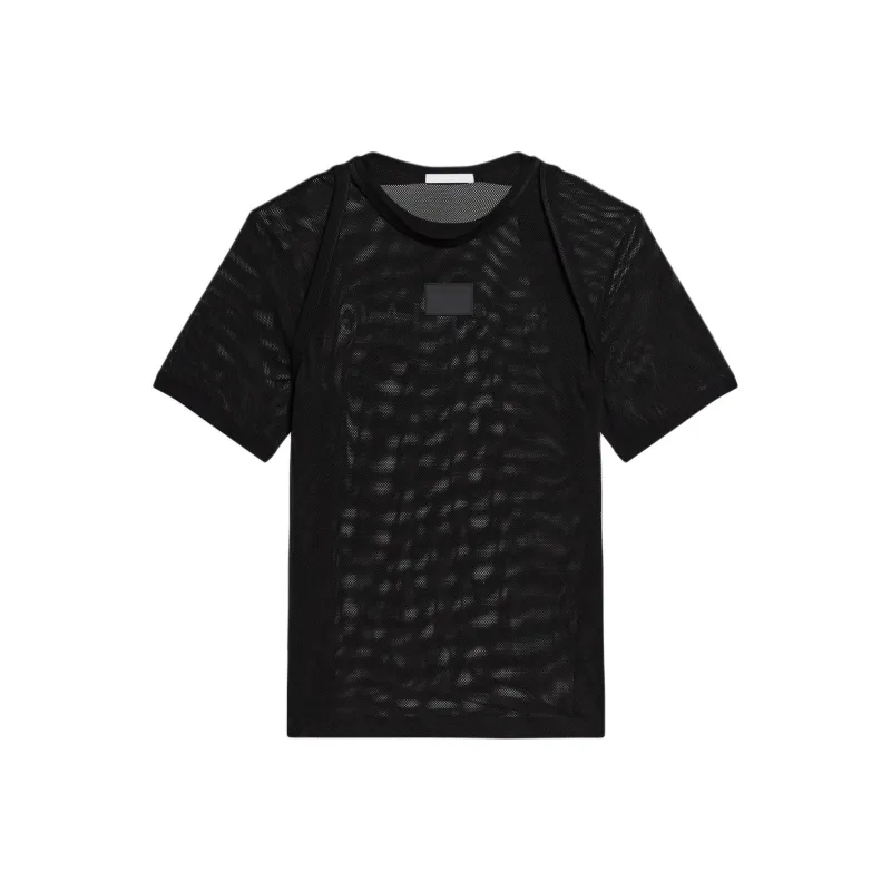 Helmut Lang Mesh Logo T Shirt-0