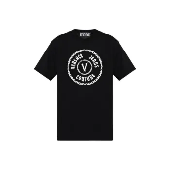 VERSACE JEANS Raised logo Cotton T shirt
