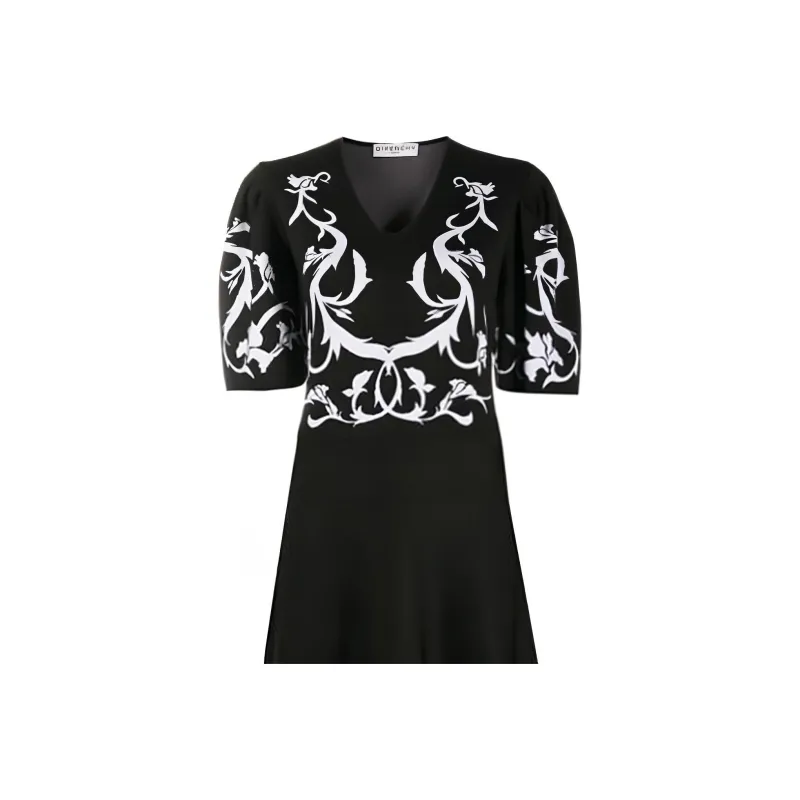 GIVENCHY Short Sleeved Dresses Women's Black-3