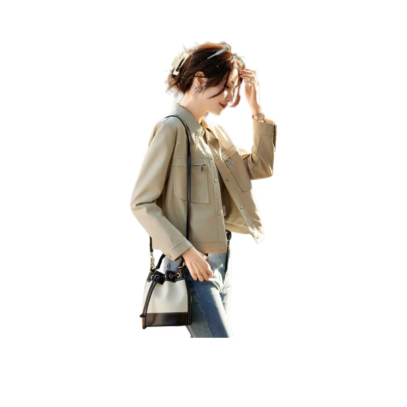 TERRE BLEUE Leather Jacket Women's-1