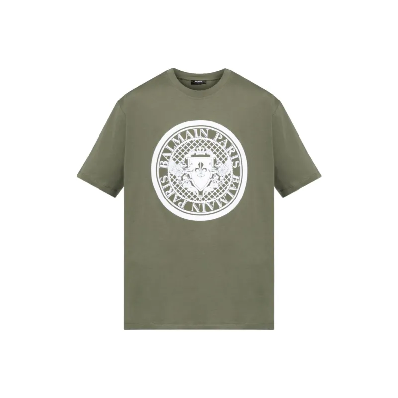 BALMAIN Coin print Cotton T shirt-0