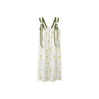 JINXU Nightgown Women's Light Green