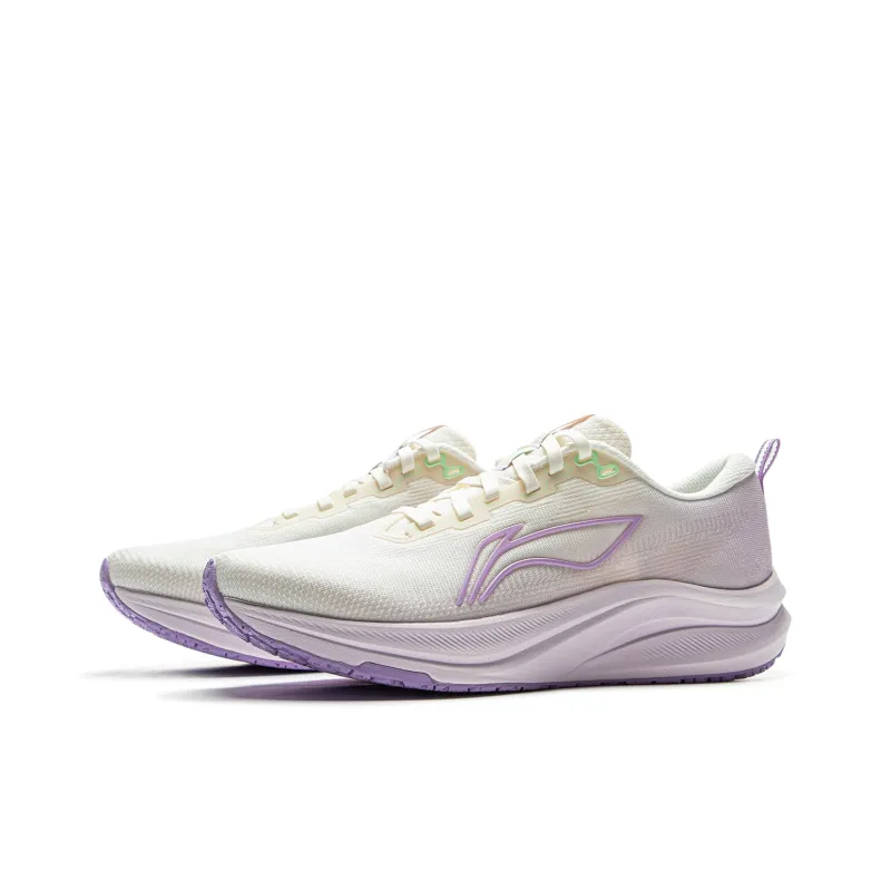 LiNing Red Hare 8 Slip Resistant Breathable Low Top Training Racing Running Shoes Women's White Purple-2