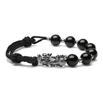 Zoo Jewel Obsidian Bracelets Men's