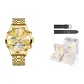 Gold-Tone Steel Band[Box Limited Edition+Leather Strap]