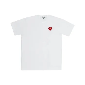 CDG Play Emblem Rhinestone Heart T Shirt