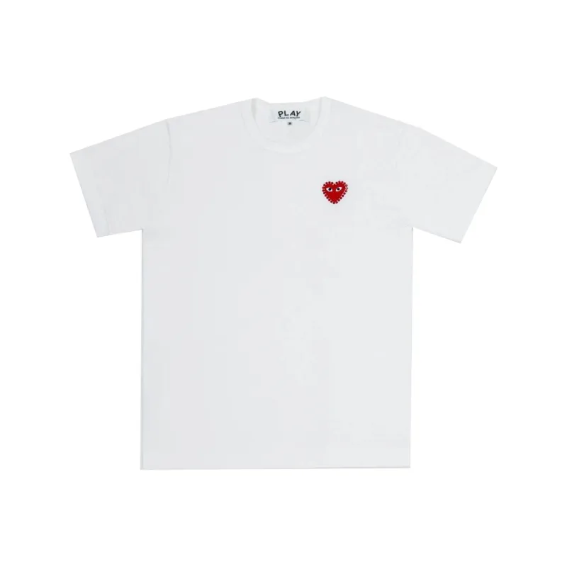 CDG Play Emblem Rhinestone Heart T-Shirt-0