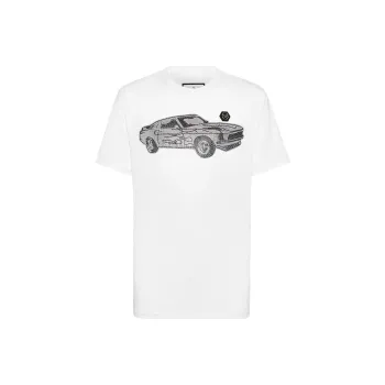 PHILIPP PLEIN Strass Cars Racing T shirt