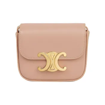 CELINE Claude Cow Leather Shoulder Bag Mini Women's Gummy Peach