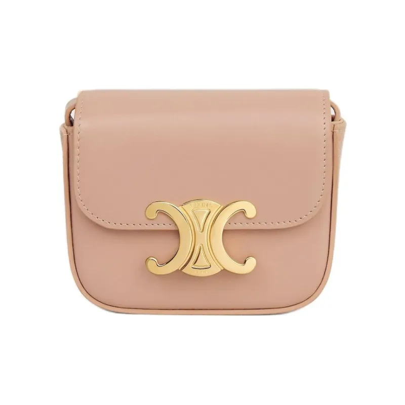 CELINE Claude Cow Leather Shoulder Bag Mini Women's Gummy Peach-0