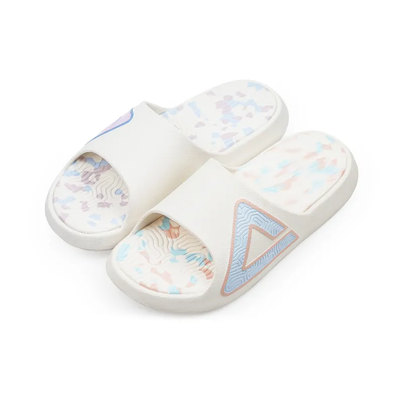 PEAK Tai Ji1.0 Quiet Slip Resistant Odor Resistant Slide Slippers Unisex Pink Blue Mismatched-0
