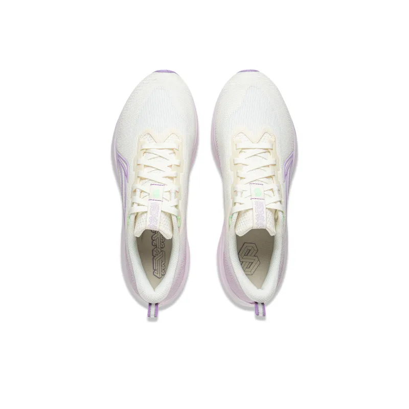LiNing Red Hare 8 Slip Resistant Breathable Low Top Training Racing Running Shoes Women's White Purple-3