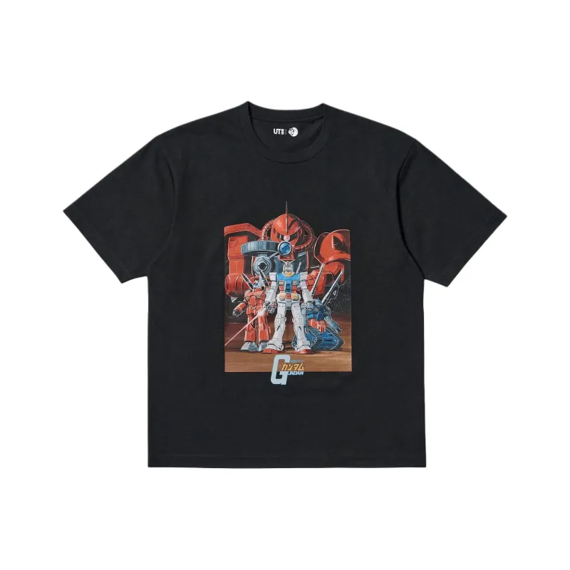 UNIQLO Mobile Suit Gundam, Collaboration T Shirts Unisex Black-0