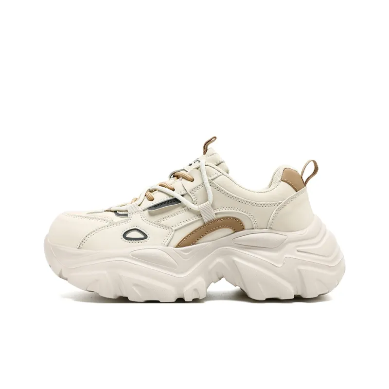 JANECO Chunky Sneakers Women's Low Top White-7