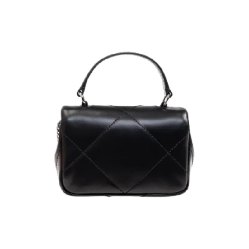 TORY BURCH Kira Clover Diamond Quilt Micro Top Handle Chain Wallet Black-2