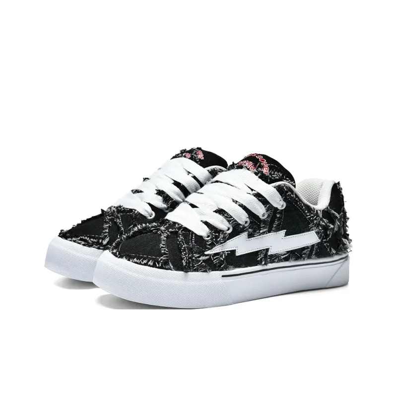 VFTS Lightning Skateboard Shoes Anti Slip Wear Resistant Low Top Classic Preppy Style Students Unisex-8