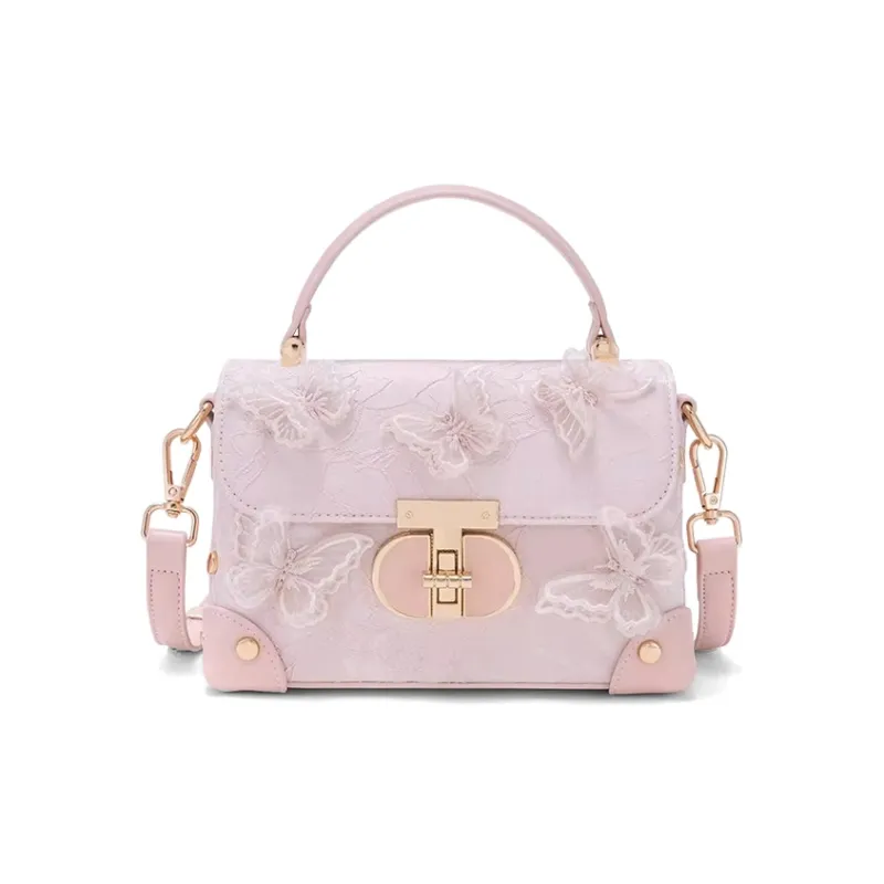 CLEVER& KETCH PU Box Bag Handbags Women's White/Pink-6
