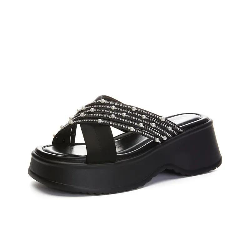 POOQ Rubber Sole Slip Resistant Slide Slippers Women's-5