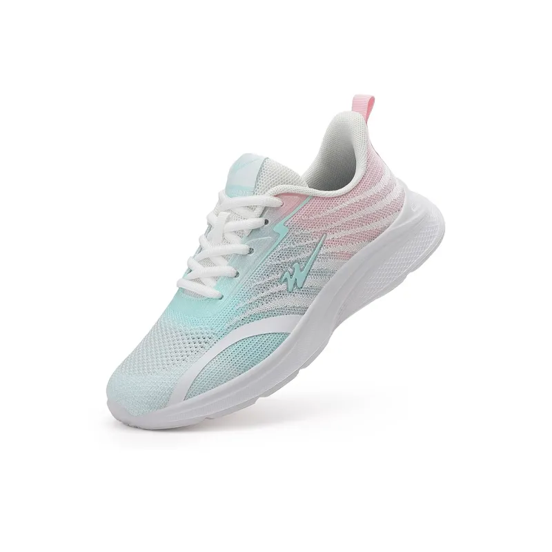 Binary Cushioning, Lightweight, Breathable, Slip Resistant Low Top Casual Running Shoes Women's White Moon Pink-1