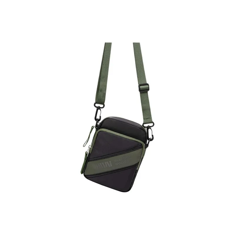 SEPTWOLVES Fabric Shoulder Bag Small Size Men's Black Green-4