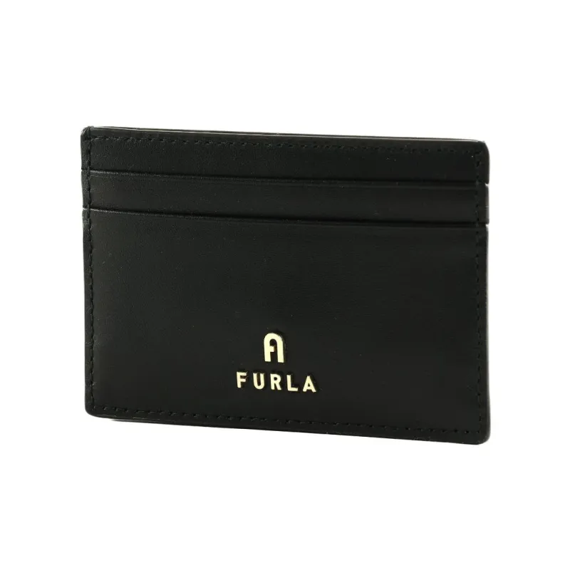 Furla Soft Cow Leather Card Holder Card Holder Women's Black-2