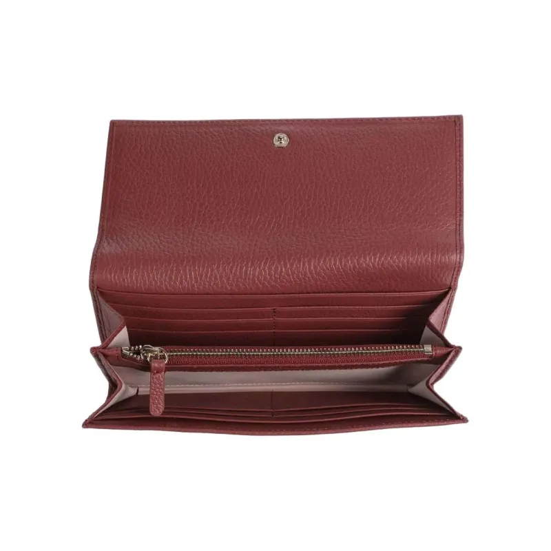 COCCINELLE Grain Leather Wallet Regular Women's Burgundy-2
