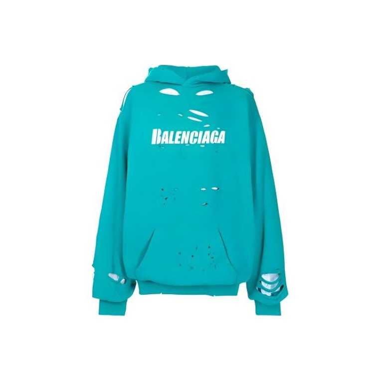 Balenciaga Caps Destroyed Hoodie - POIZON
