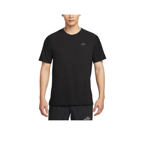 Nike Dri FIT Trail Solar Chase T Shirt Men's Black/Peak White