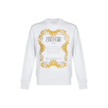 VERSACE JEANS COUTURE Crew Neck Sweatshirt Men's White
