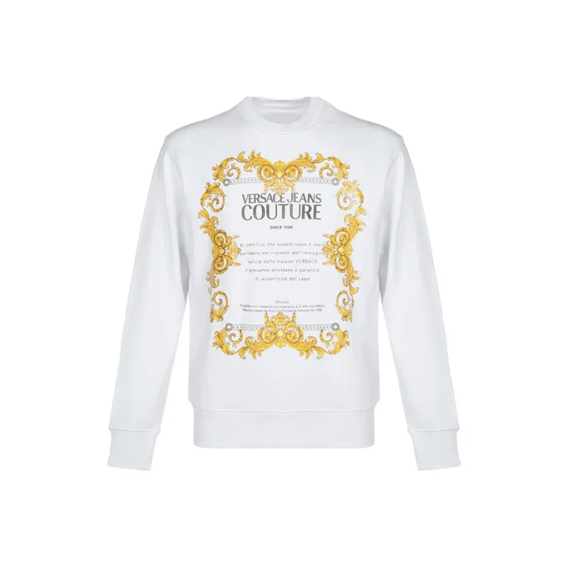 VERSACE JEANS COUTURE Crew Neck Sweatshirt Men's White-0