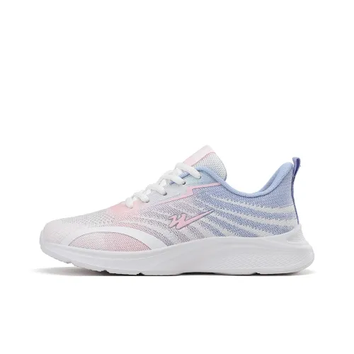 Binary Cushioning Lightweight Breathable Slip Resistant Low Top Casual Running Shoes Women's White Pink Blue