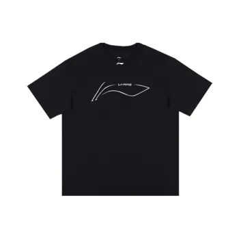 LiNing Drop Shoulder Sleeve T Shirt Unisex Black