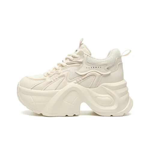 ZHR Date Rice Cakes Abrasion Resistant Breathable Low Top Chunky Sneakers Women's