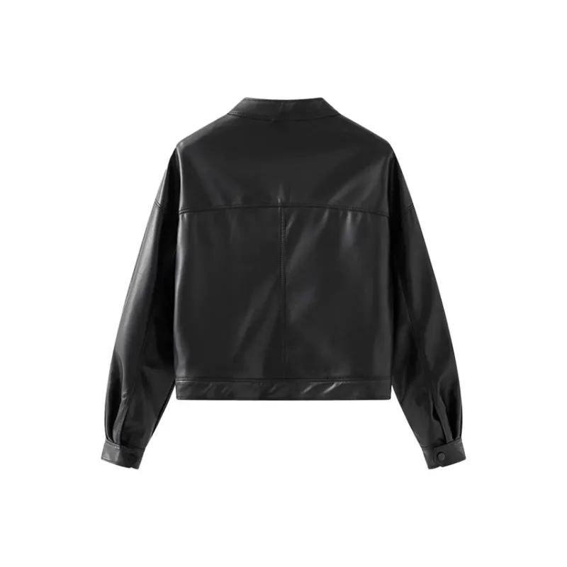 Classic Leather Jacket Exemplifies Unique Style Unisex-9