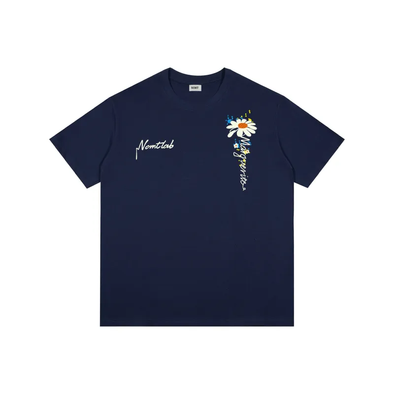 Nomt Print Loose Fit Casual 100% Cotton Crew Neck Short-Sleeved T-Shirts Unisex-5