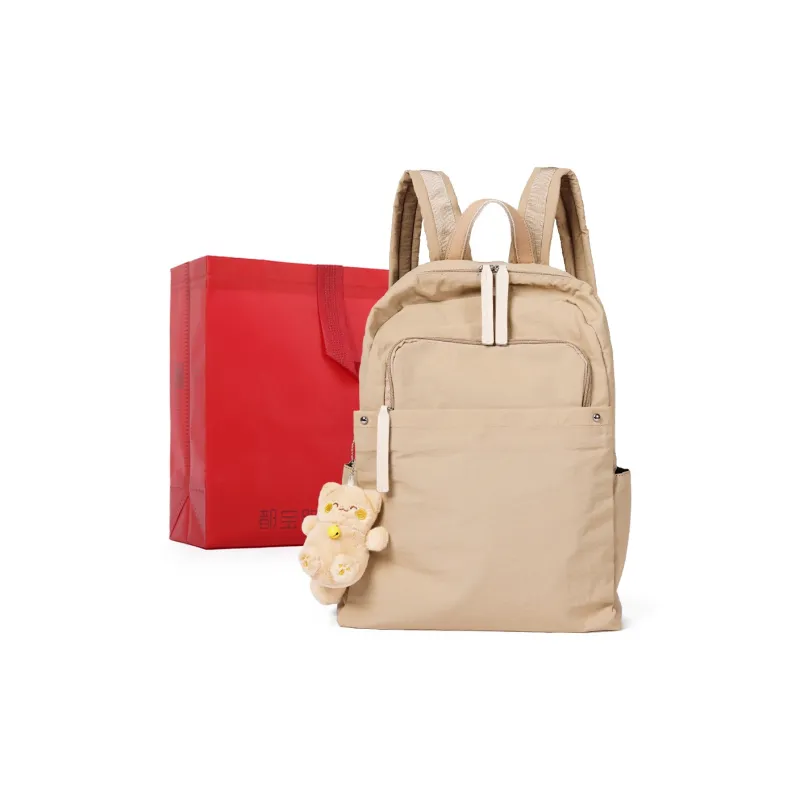 Dubaolu Fabric Backpack Large Size Unisex Black/Khaki/Gray-7