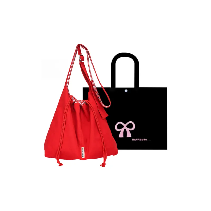 HACIN Denim Shoulder Bag Women's Red/Blue-0