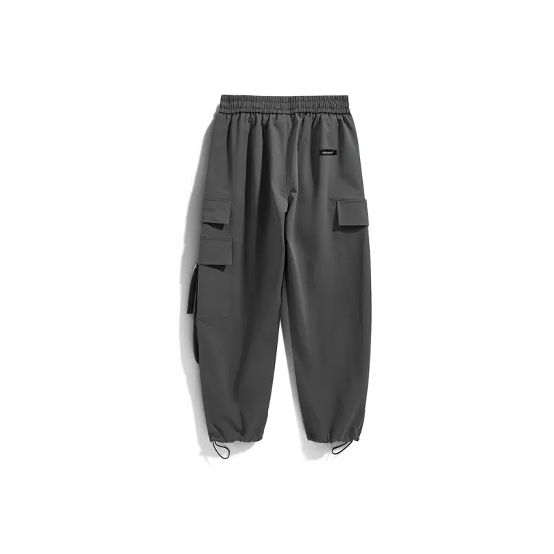CELUCASN Casual Pants Unisex Black White Two Tone-6