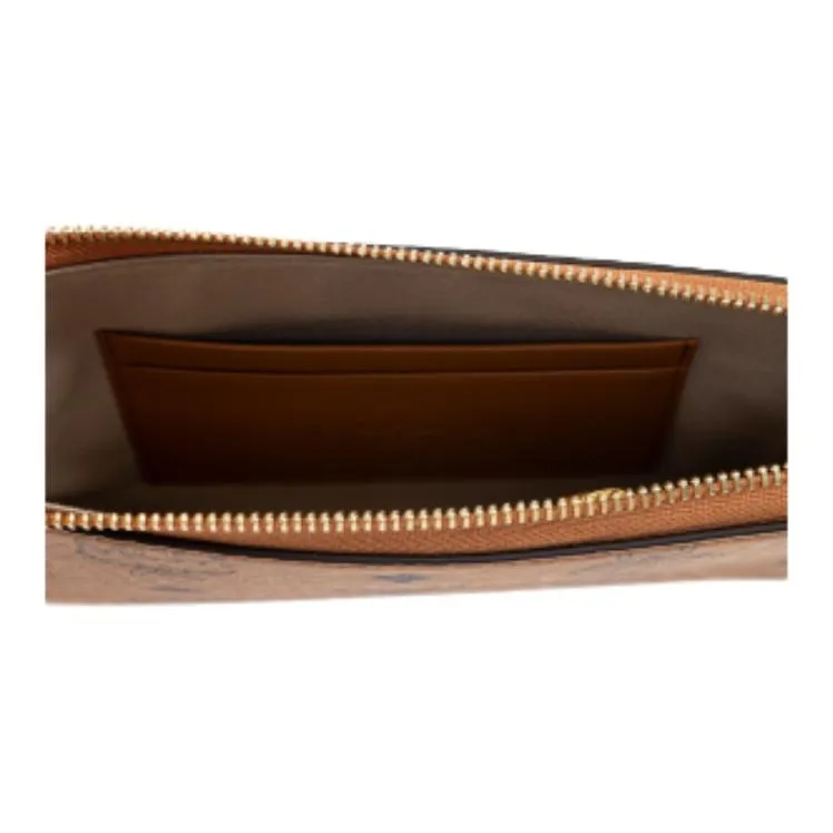 MCM Ottomar Visetos Canvas Clutch Mini Women's Cognac-4