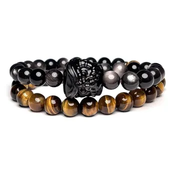 MOUNTAINS AND MANS Obsidian Bracelets Men's