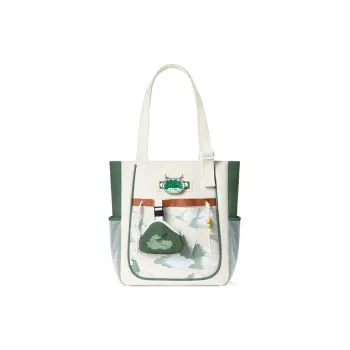 MR.ACE HOMME Polyester Large Capacity Handbag, Schooling Commute Tote Unisex Auspicious Clouds Green