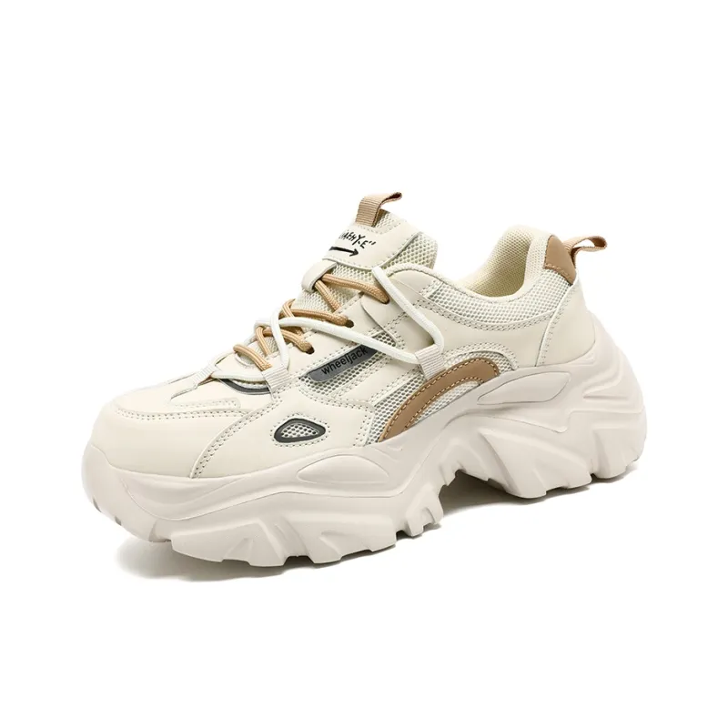 JANECO Chunky Sneakers Women's Low Top White-7