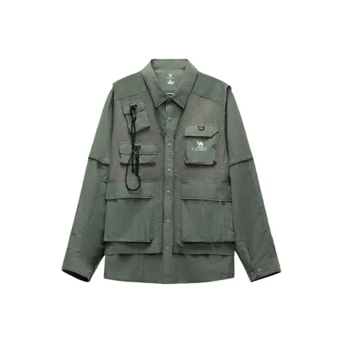 CAMEL Capsule Waterproof And Windproof Windbreaker Jacket Unisex Olive Green
