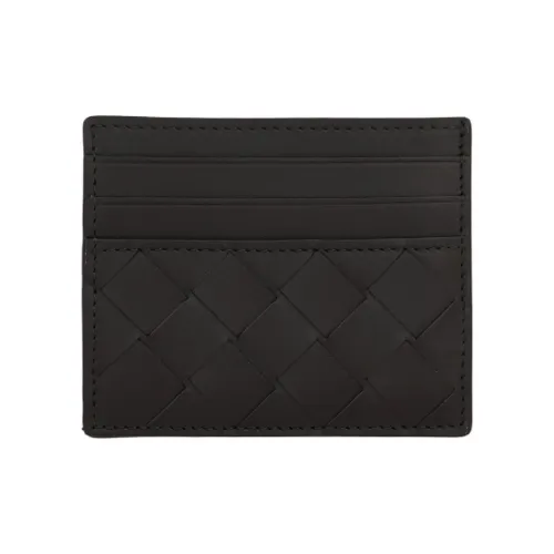 Bottega Veneta Intrecciato Leather Card Holder Men's Dark Coffee