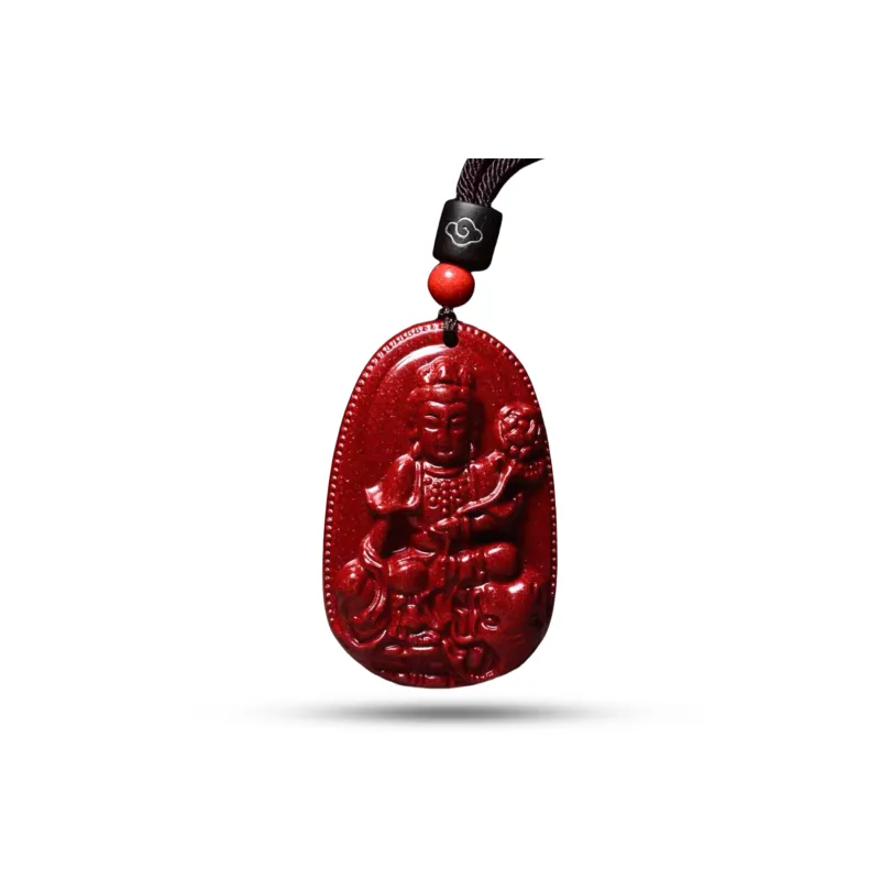 Dora Skewers Reconstructed Cinnabar Pendants Unisex-5